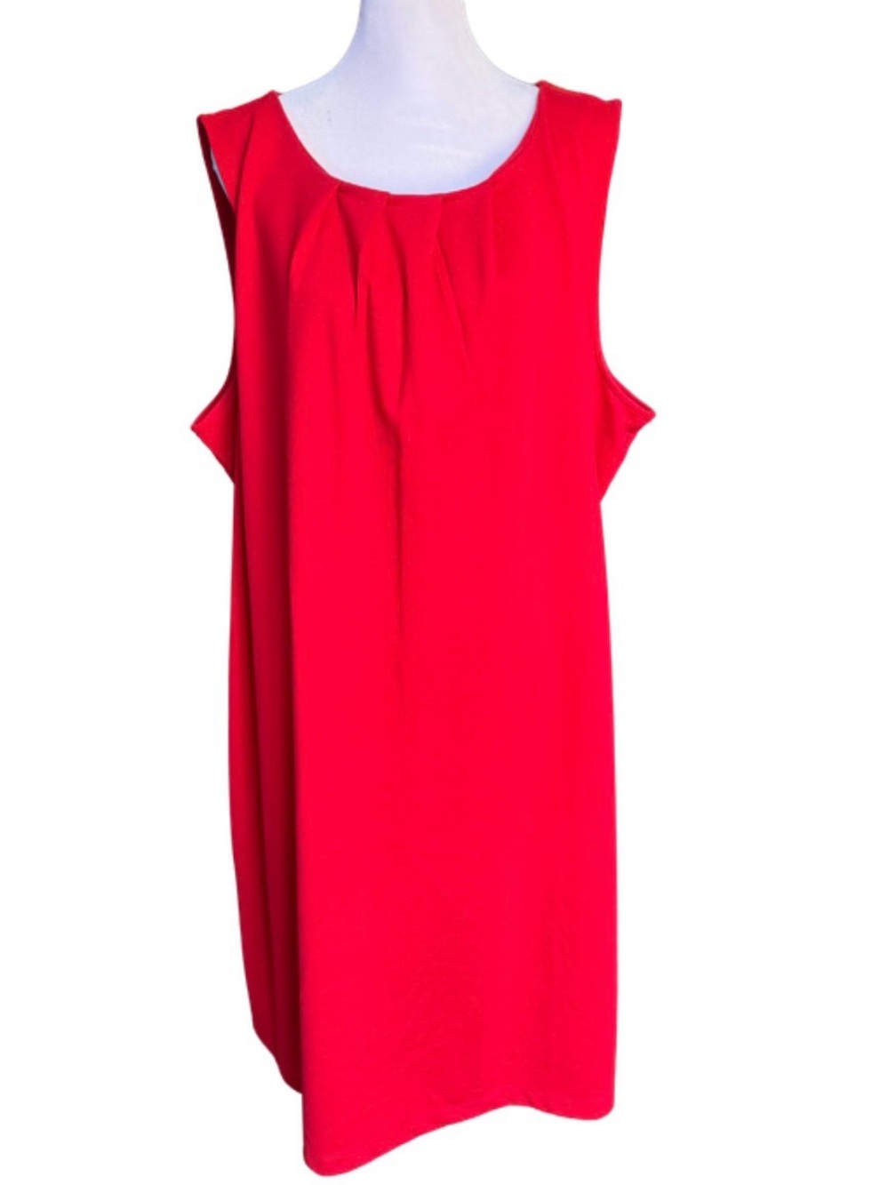 Lands’ End Red Sleeveless Shift Dress